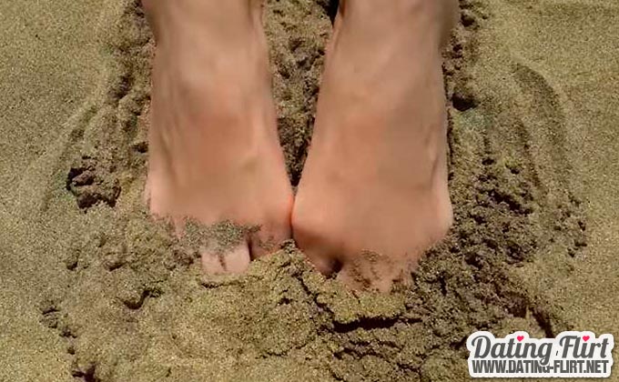 Sandige Fuß Erotik am Strand